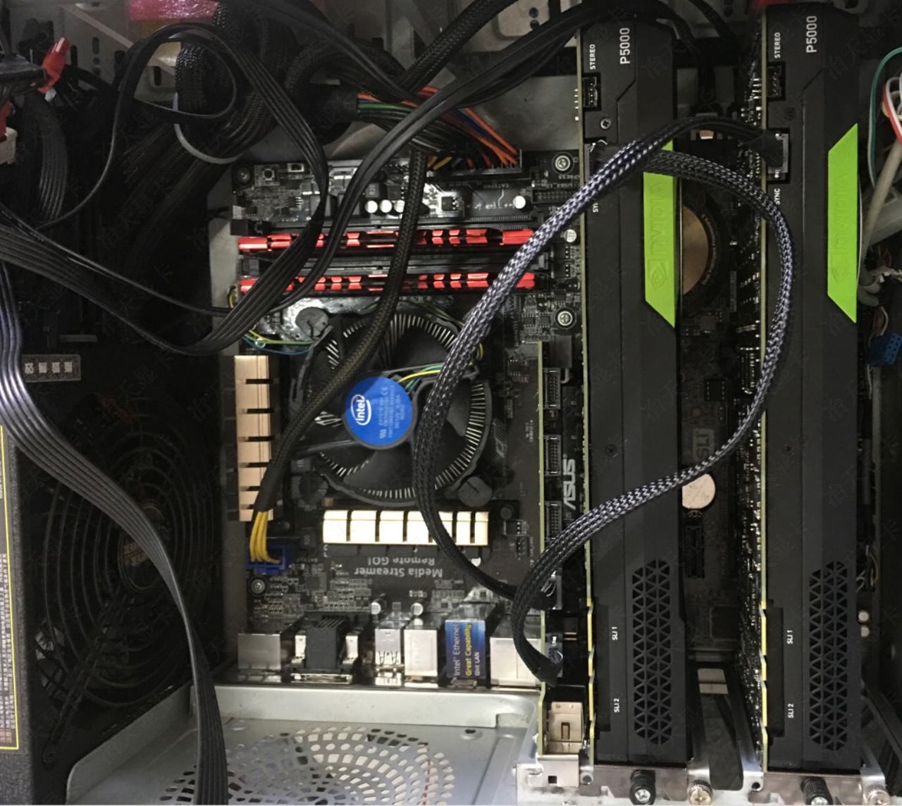 P5000双卡拼接连接同步卡