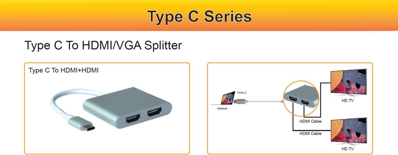 type c转双hdmi分屏器